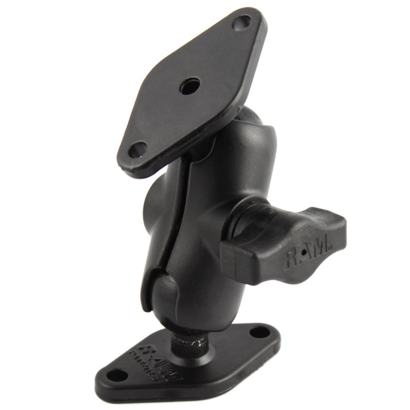 RAM Mount 1″ Diameter Ball Mount w/Short Arm & 2 Diamond Bases [RAM-B-102U-A]