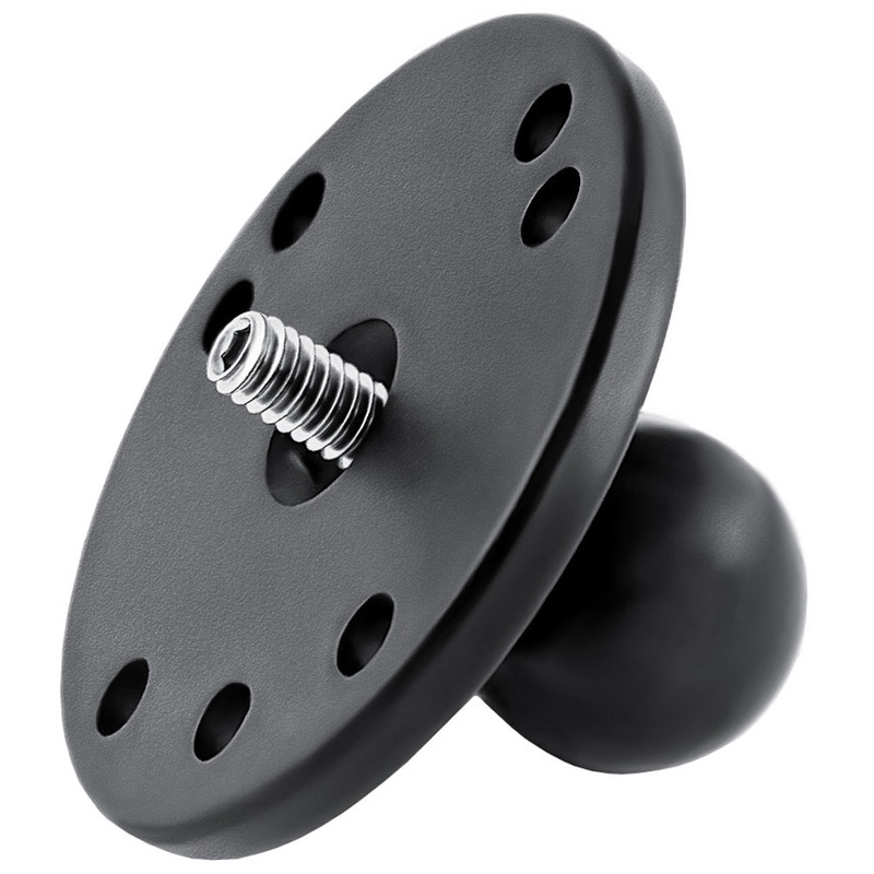 RAM Mount 2.5″ Round Base w/1″ Ball and 1/4″-20 Threaded Male Post [RAM-B-202AU]