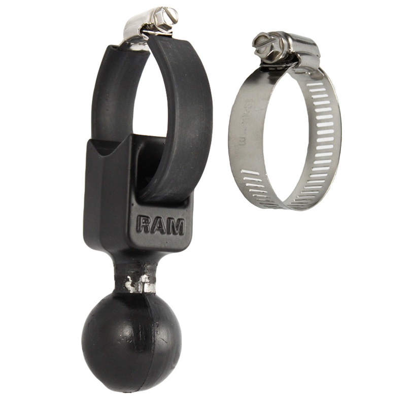 RAM Mount 1.5″ Ball Base w/ Strap 0.5″ – 2″ Diameter [RAM-108B]