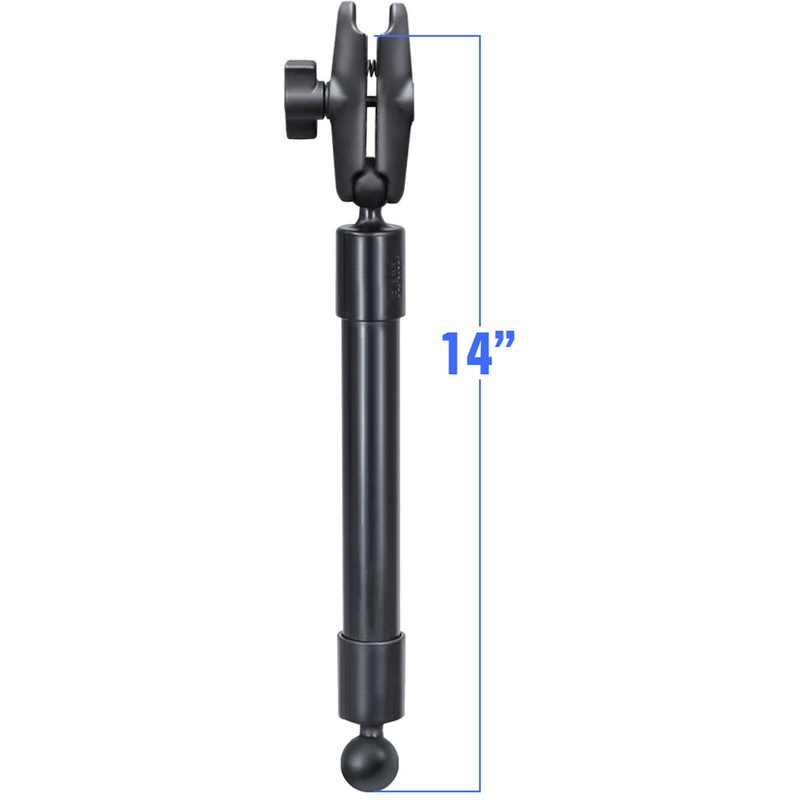 RAM Mount 14″ Long Extension Pole w/2 1″ Ball Ends and Double Socket Arm [RAP-BB-230-14-201U]