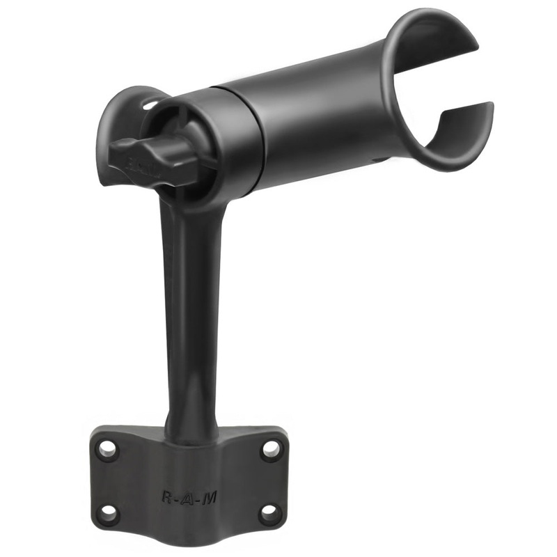 RAM Mount RAM Tube Jr. Fishing Rod Holder w/Standard 6″ Length Post Spline & Bulkhead Mounting Base [RAP-390-BU]