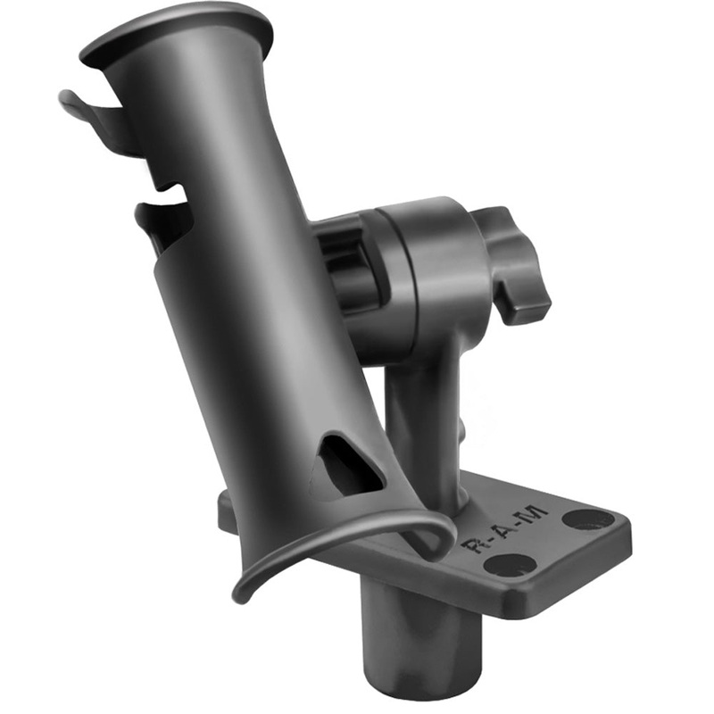 RAM Mount RAM Tube Jr. Rod Holder w/Short 4″ Length Post Spline & Flush Mounting Base [RAP-390-SFU]