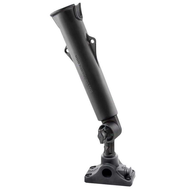 RAM Tough-Tube Fishing Rod Holder w/3″ Length Spline Post, Combination Bulkhead/Flat Surface Base & Plunger [RAP-394-SSBMPU]