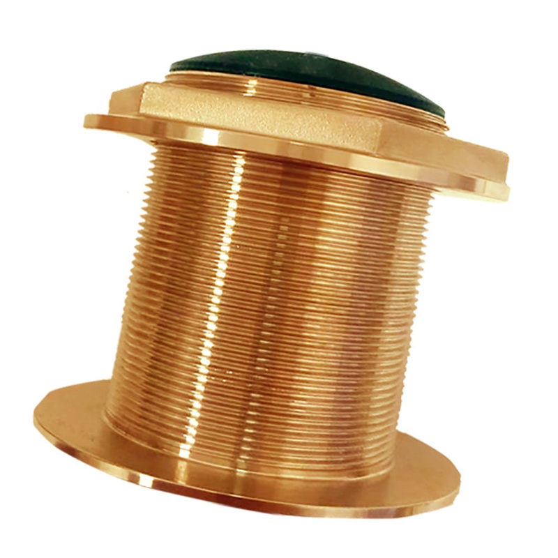 Echonautics Bronze Low-Profile Thru-Hull Medium-Frequency CHIRP Transducer – 1kW, 18 Tilt, 85-135kHz [BT87M1KW-18]