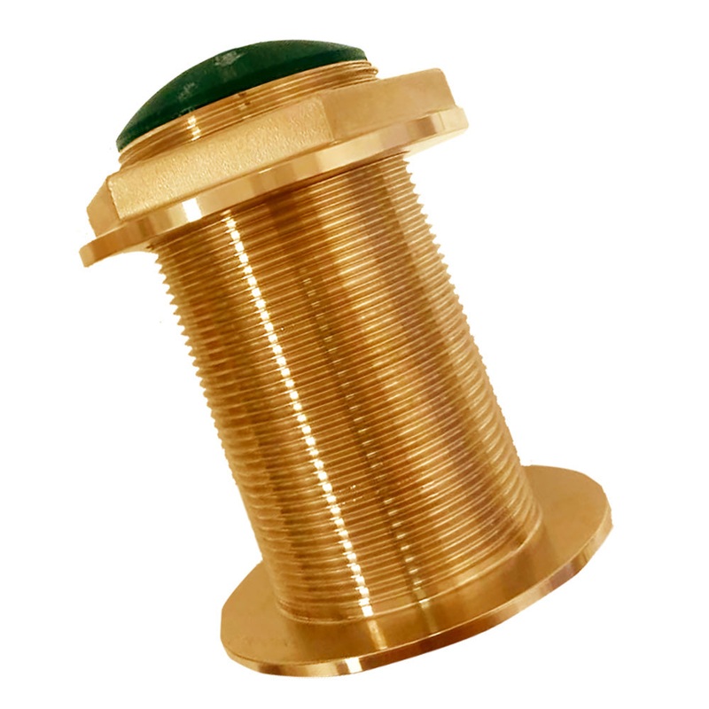Echonautics Bronze Low-Profile Thru-Hull Medium-Frequency CHIRP Transducer – 600W, 12 Tilt, 80-130kHz [BT70MA600-12]