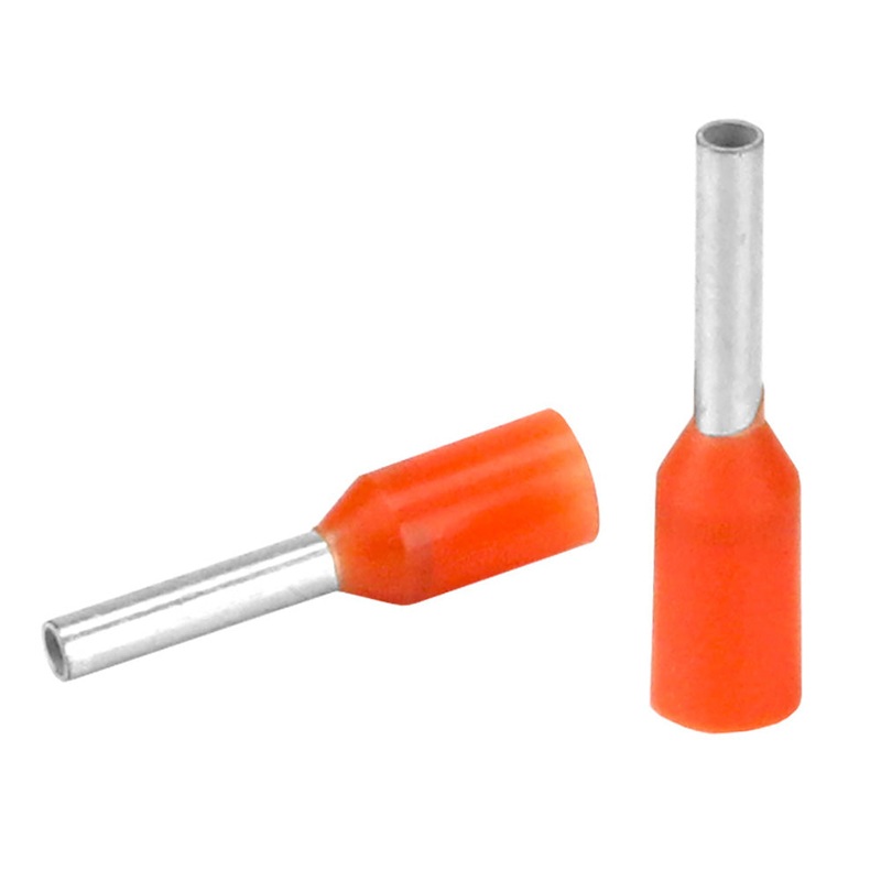 Pacer Orange 20-22 AWG Wire Ferrule – 6mm Length – 25 Pack [TFRL22-6MM-25]