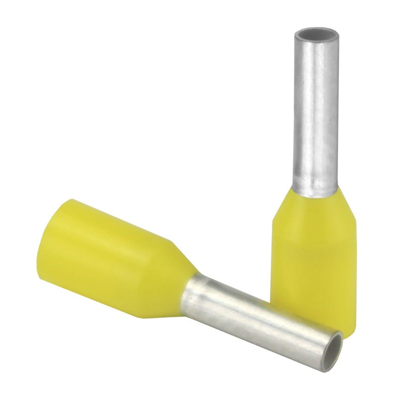 Pacer Yellow 18 AWG Wire Ferrule – 6mm Length – 25 Pack [TFRL18-6MM-25]