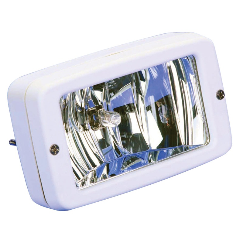 Marinco Flush Mount Halogen Deck Lamp – 12V – 55W – White [ML-005NWW]