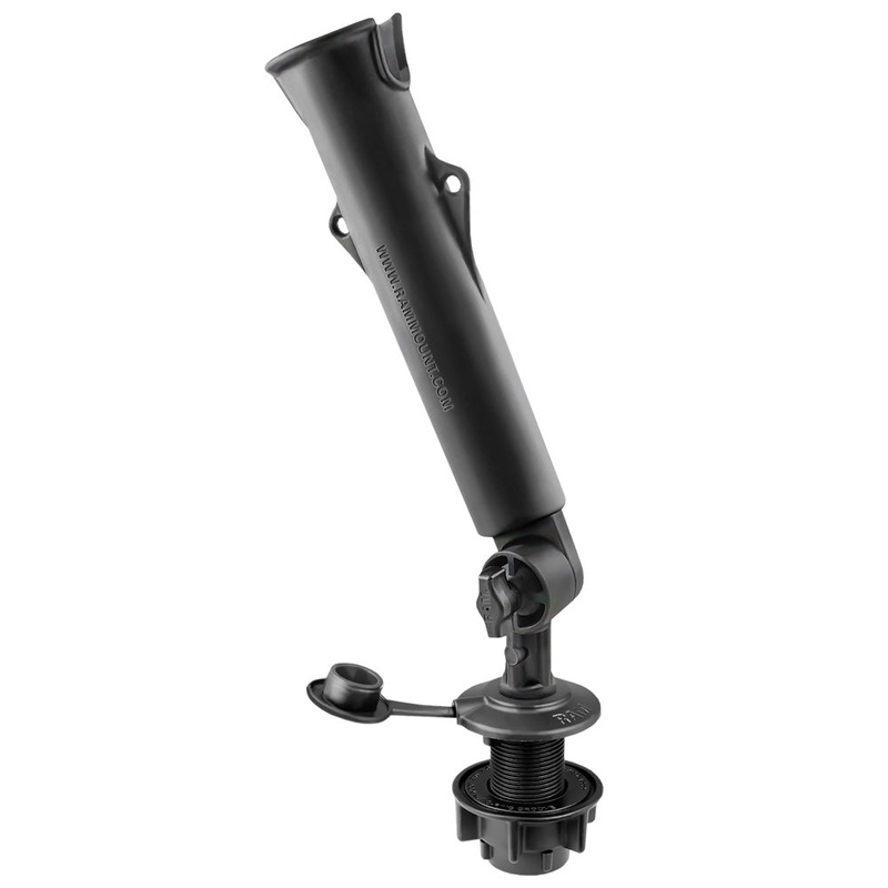 RAM Mount RAM Tough-Tube Fishing Rod Holder w/3″ Length Spline Post  Round Flush Mounting Base [RAP-394-SSFMTU]
