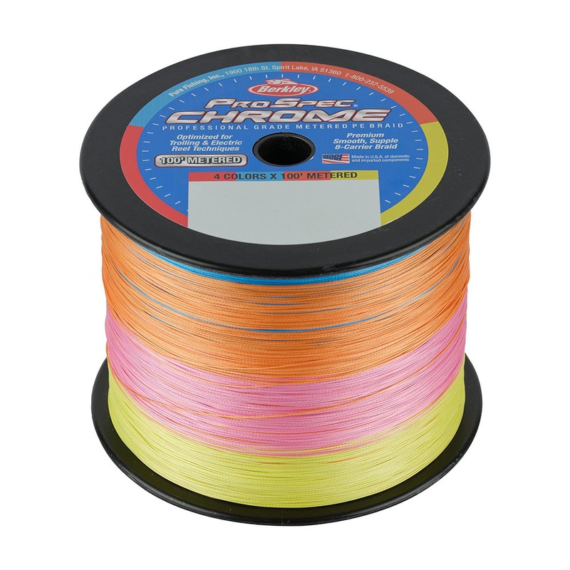 Berkley ProSpec Chrome 4 x 100′ Metered Braid – 20lb – 3500yd [1640955]