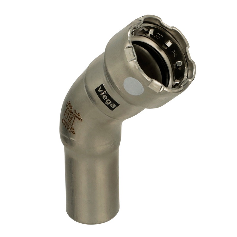 Viega MegaPress 316 FKM 1-1/2″ 45 Degree Street Elbow [91805]