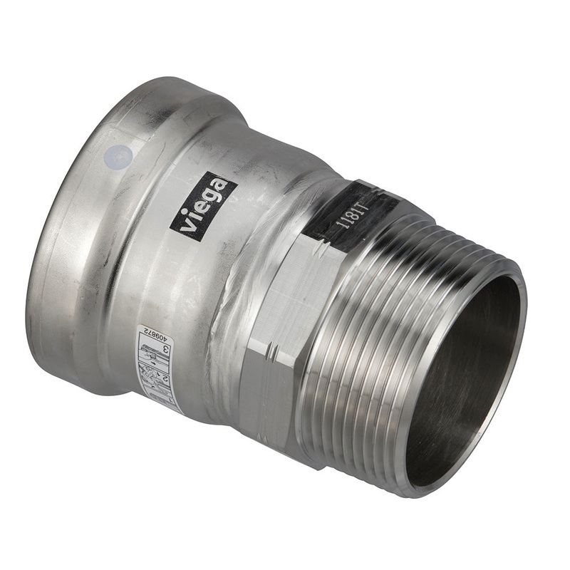 Viega MegaPress 316 FKM MPT Adapter – 3″ x 3″ (MPT) [98305]