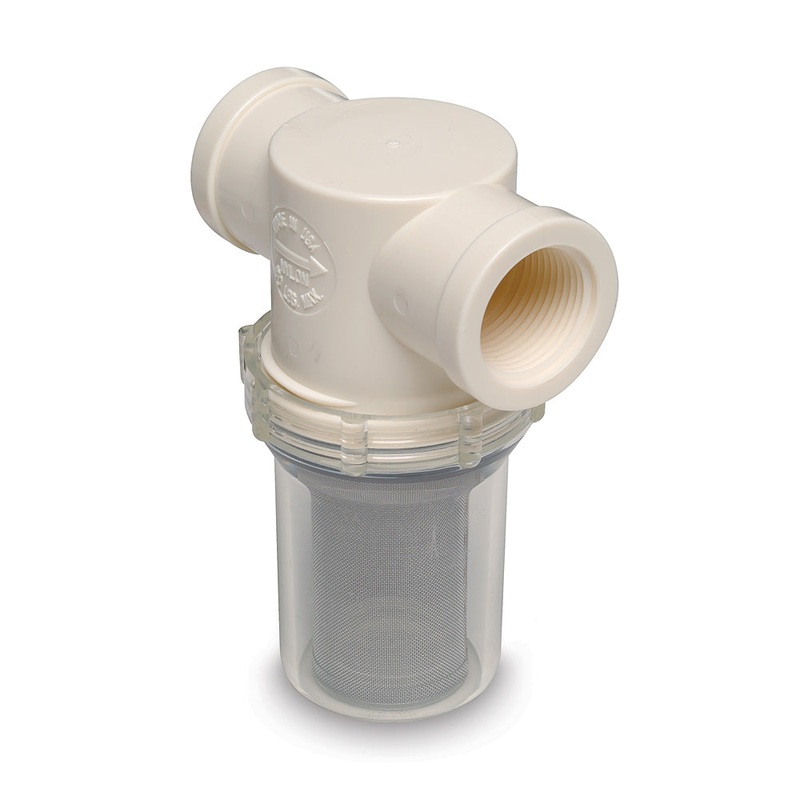 Shurflo by Pentair 1-1/4″ Raw Water Strainer w/Bracket  Fittings – 20 Mesh [253-401-01]