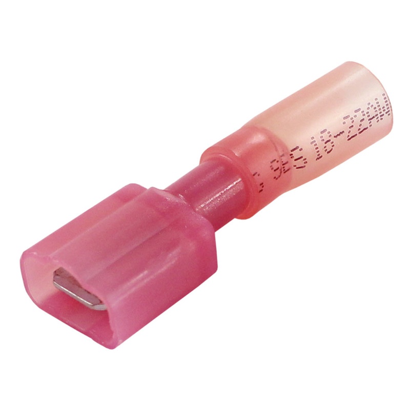 Pacer 22-18 AWG Fully-Insulated Male Disconnect Terminal – Red – 25 Pack [TDE18-250FIM-25]