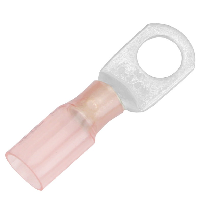Pacer 8 AWG Heat Shrink Ring Terminal – 3/8″ Stud Size – 25 Pack [TE8-38R-25]