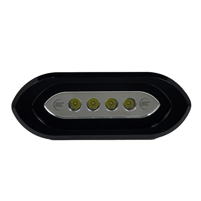 Shadow-Caster Flush Mount Spreader Light – Black Housing – White [SCM-SLF4X-GW-BK]