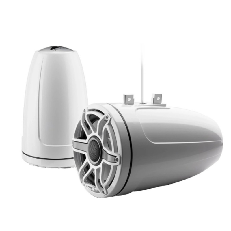 JL Audio M6 Series 8.8″ Enclosed Tower Coaxial System w/Gloss White Sport Grille – M6-880ETXv3-Gw-S-GwGw