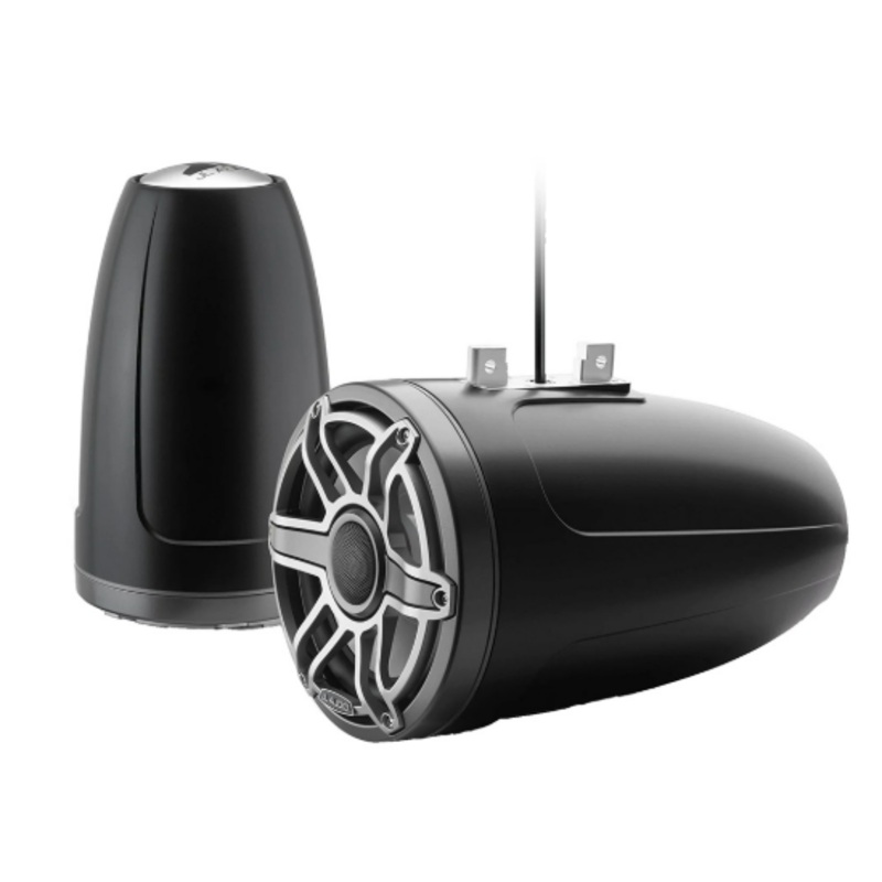 JL Audio M6 Series 8.8″ Enclosed Tower Coaxial System w/Titanium Sport Grille – M6-880ETXv3-Sb-S-GmTi