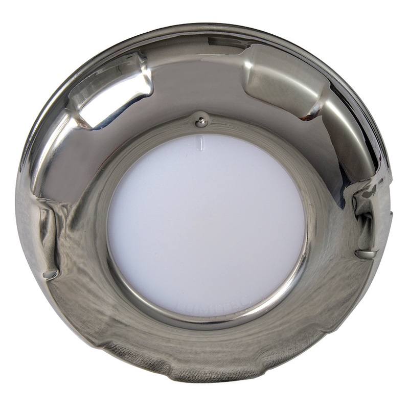 Lumitec Aurora – LED Dome Light – Polished SS Finish – 2-Color White/Blue Dimming [101138]