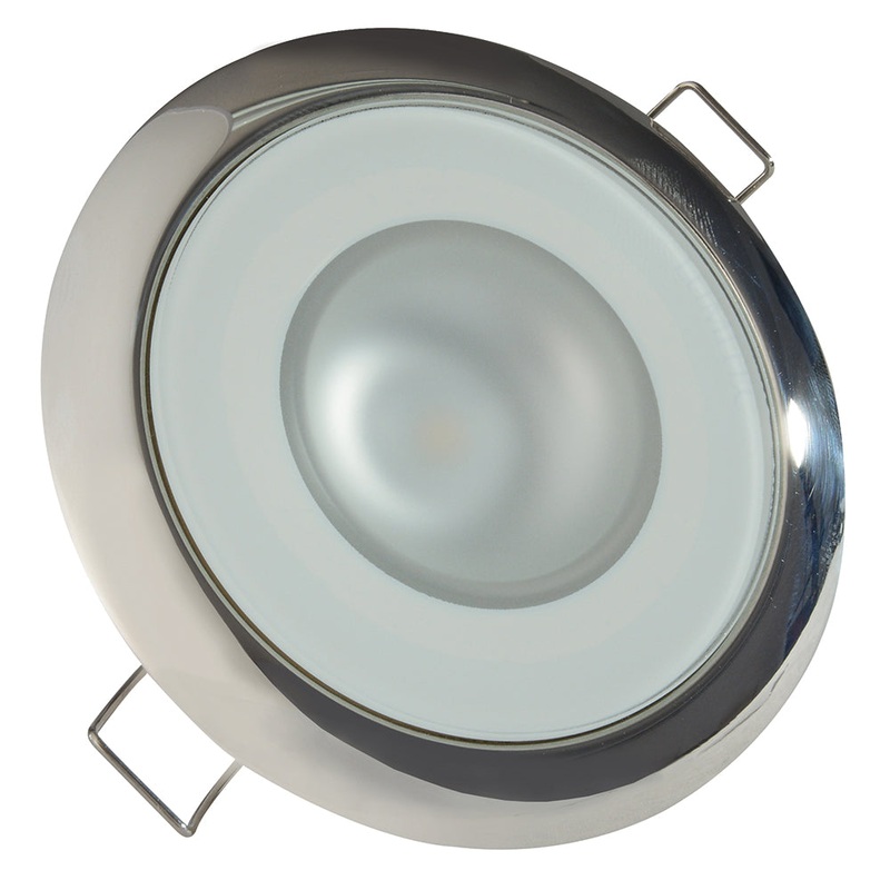 Lumitec Mirage – Flush Mount Down Light – Glass Finish/Polished SS Bezel – White Non-Dimming [113113]