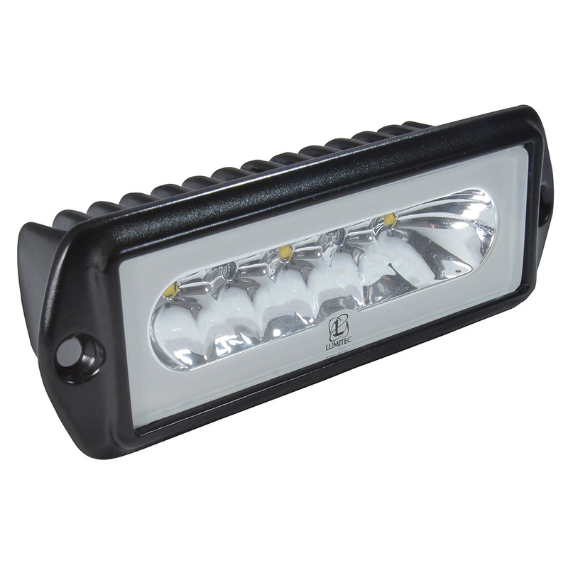 Lumitec Capri2 – Flush Mount LED Flood Light – Black Housing – 2-Color White/Blue Dimming [101186]