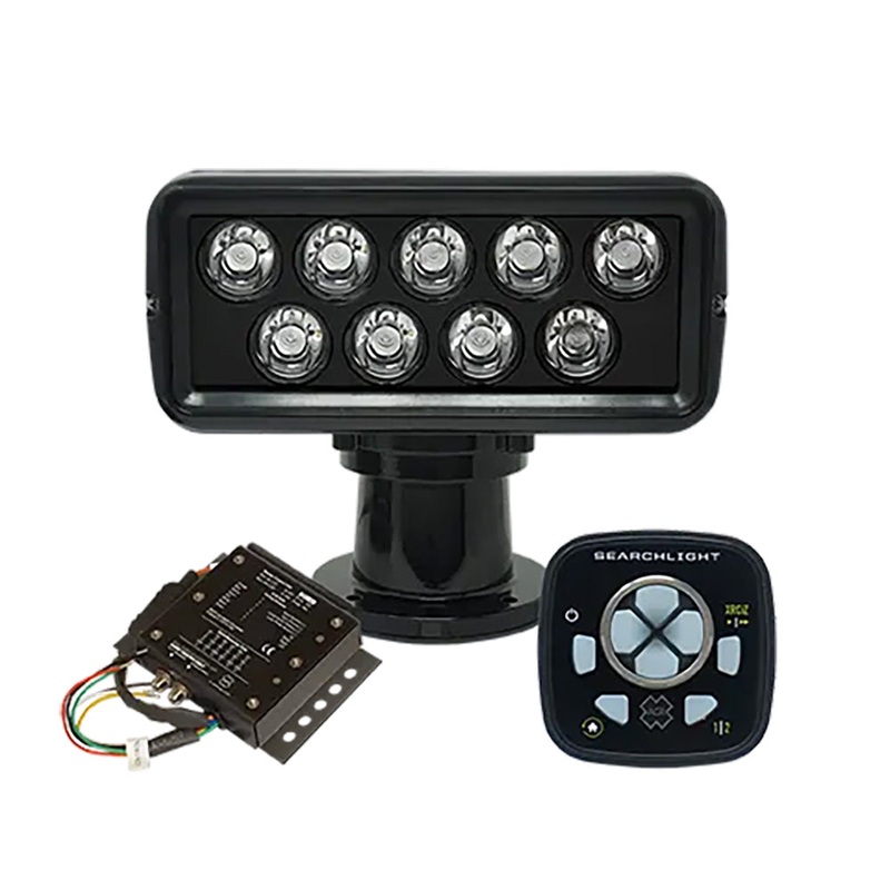 ACR RCL-100 LED Black Searchlight w/URP-103 Wired Point Pad, URC-104 Master Controller [1979]