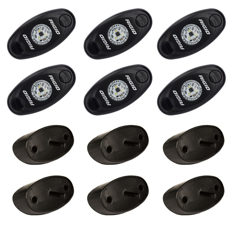 RIGID Industries A-Series Rock Light Kit – 6 Red Lights – Black [400263]