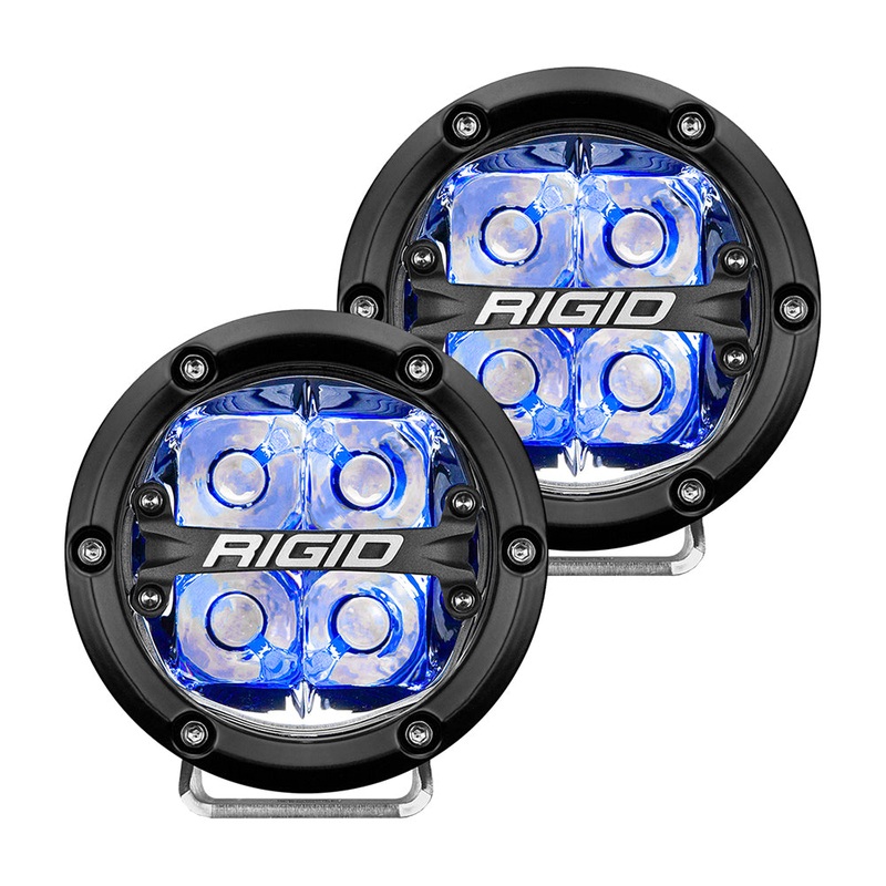 RIGID Industries 360-Series 4″ LED Off-Road Spot Beam w/Blue Backlight – Black Housing [36115]