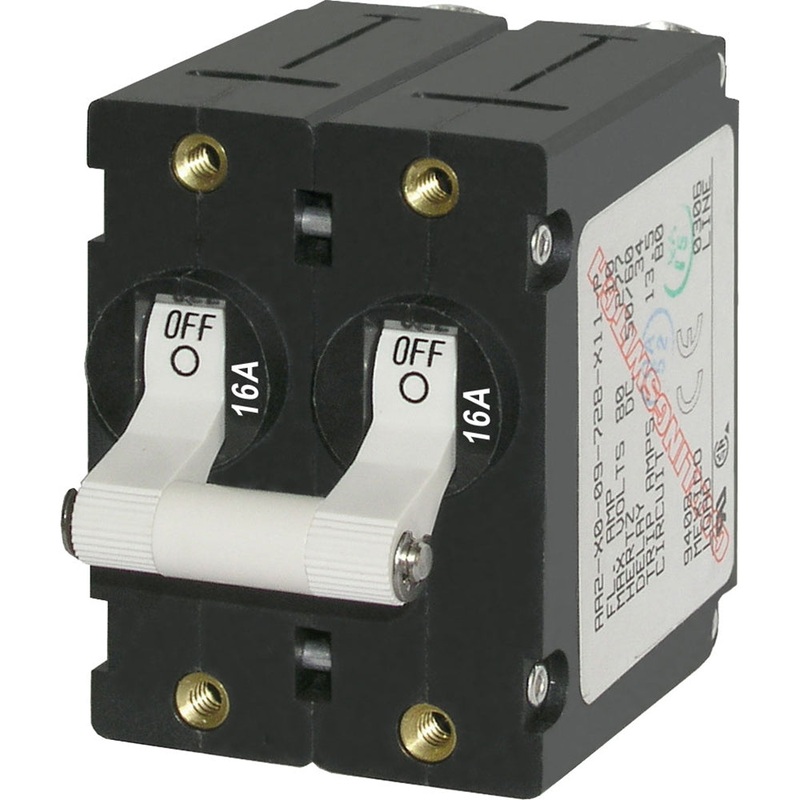 Blue Sea 7294 A-Series Double Pole Toggle – 16A – White [7294]