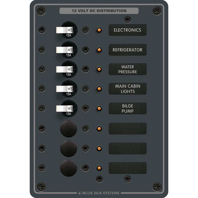 Blue Sea 8023 DC 8 Position Circuit Breaker – White Switches [8023]