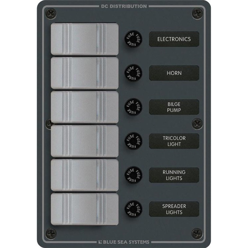 Blue Sea 8053 Slate Grey – 6 Position – Vertical [8053]