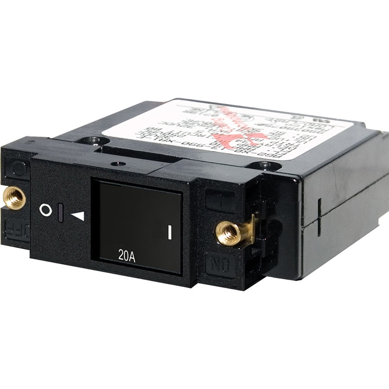 Blue Sea 7429 Single Pole Small Case 2″ Slot Reset Rocker Circuit Breaker  –  20 Amp [7429]