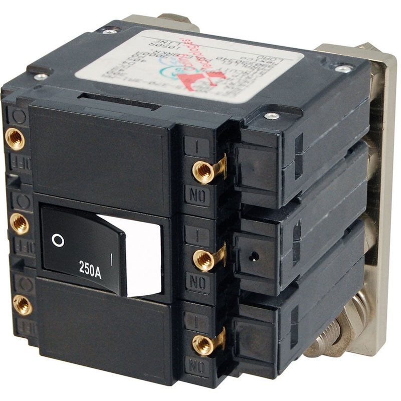 Blue Sea 7477 C – Series Flat Circuit Breaker, Single and Double Pole  –  250 Amp [7477]