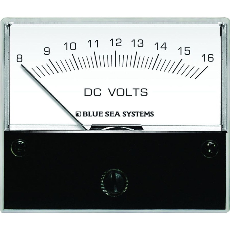 Blue Sea 8003 DC Analog Voltmeter – 2-3/4″ Face, 8-16 Volts DC [8003]
