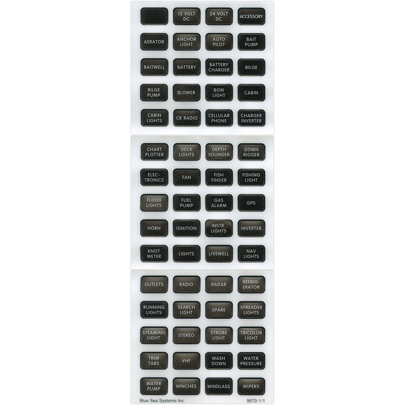 Blue Sea 8214 Black Small Format Label Kit – 60 Labels [8214]