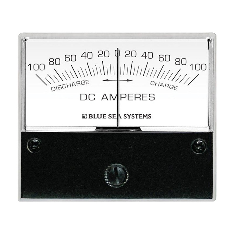 Blue Sea 8253 DC Zero Center Analog Ammeter – 2-3/4″ Face, 100-0-100 Amperes DC [8253]