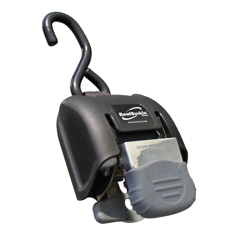 BoatBuckle G2 Retractable Transom Tie-Down – 2″-43″ – Pair – Stainless Steel [F14256]