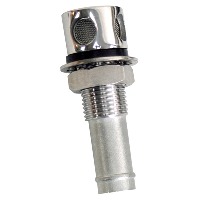 Whitecap Fuel Vent – Round Head, Straight Shaft, 5/8″ Hose [6004C]