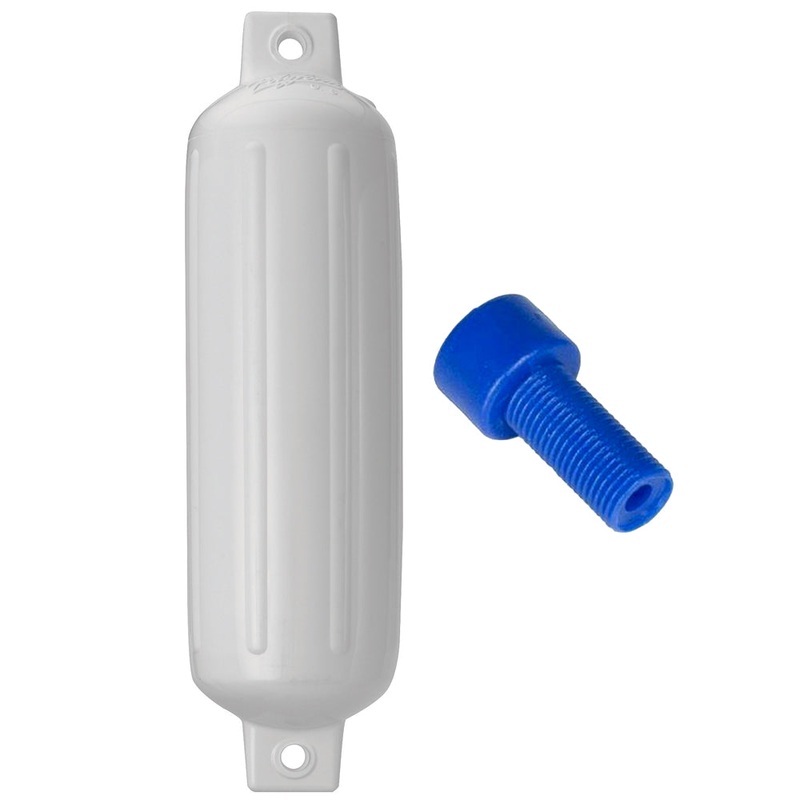 Polyform G-4 Twin Eye Fender 6.5″ x 22″ White w/Adapter [G-4 WHITE W/AIR ADAPTER]