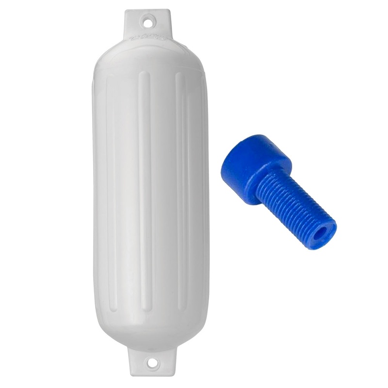 Polyform G-5 Twin Eye Fender 8.8″ x 26.8″ – White w/Adapter [G-5 WHITE W/AIR ADAPTER]