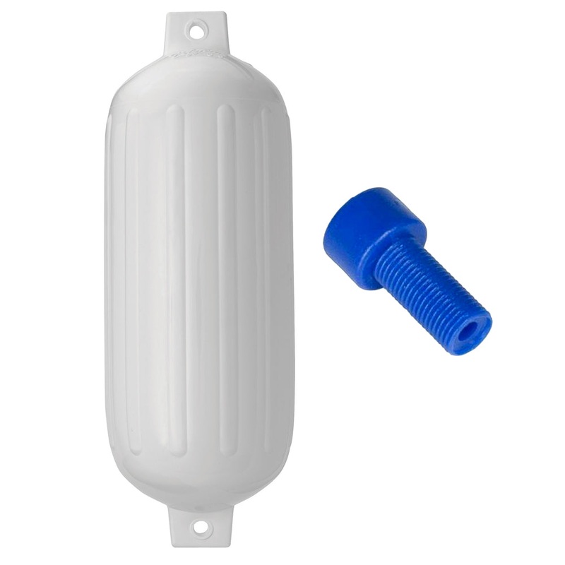 Polyform G-6 Twin Eye Fender 11″ x 30″ – White w/Adapter [G-6 WHITE W/AIR ADAPTER]