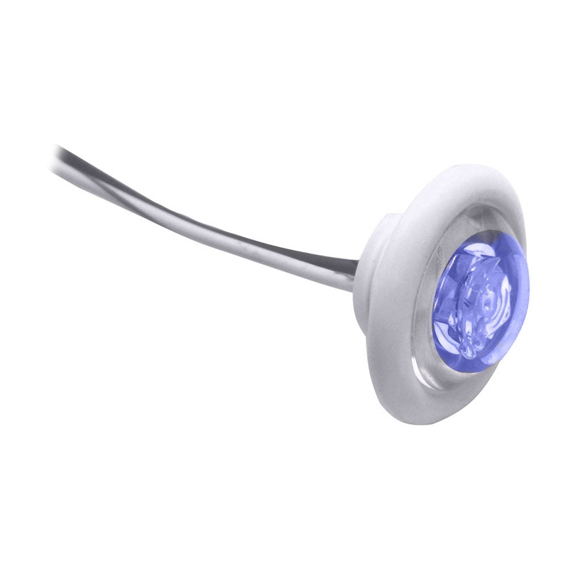 Innovative Lighting LED Bulkhead/Livewell Light “The Shortie” Blue LED w/ White Grommet [011-2540-7]