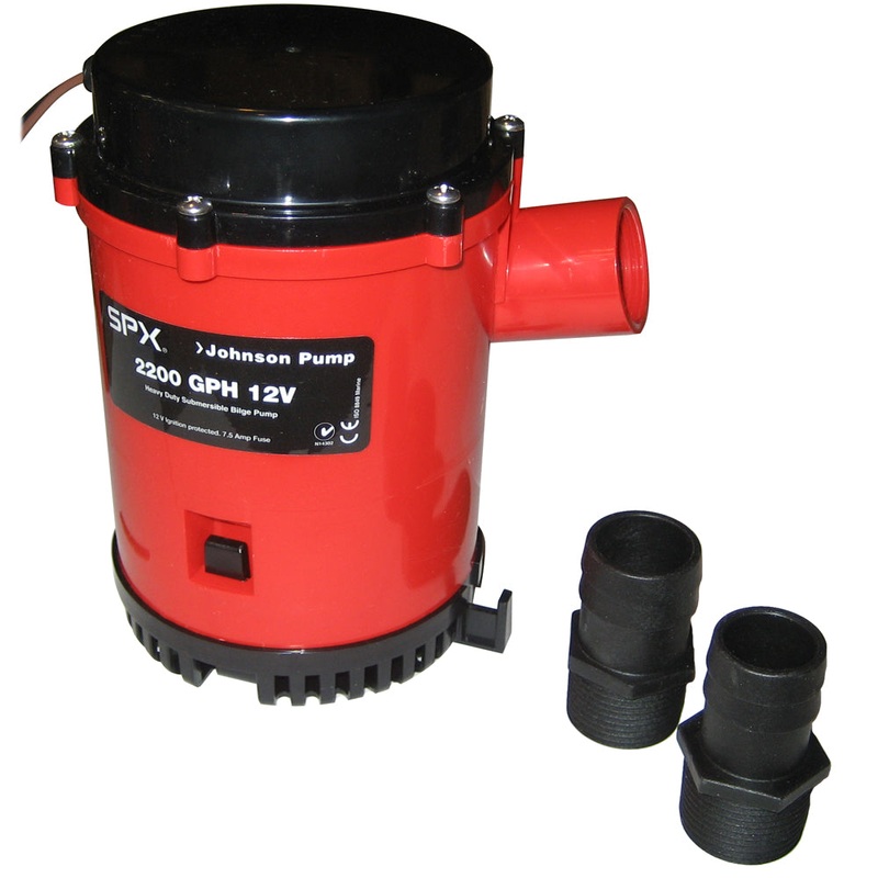 Johnson Pump 2200 GPH Bilge Pump 1-1/8″ Hose 12V Threaded Port [22004]