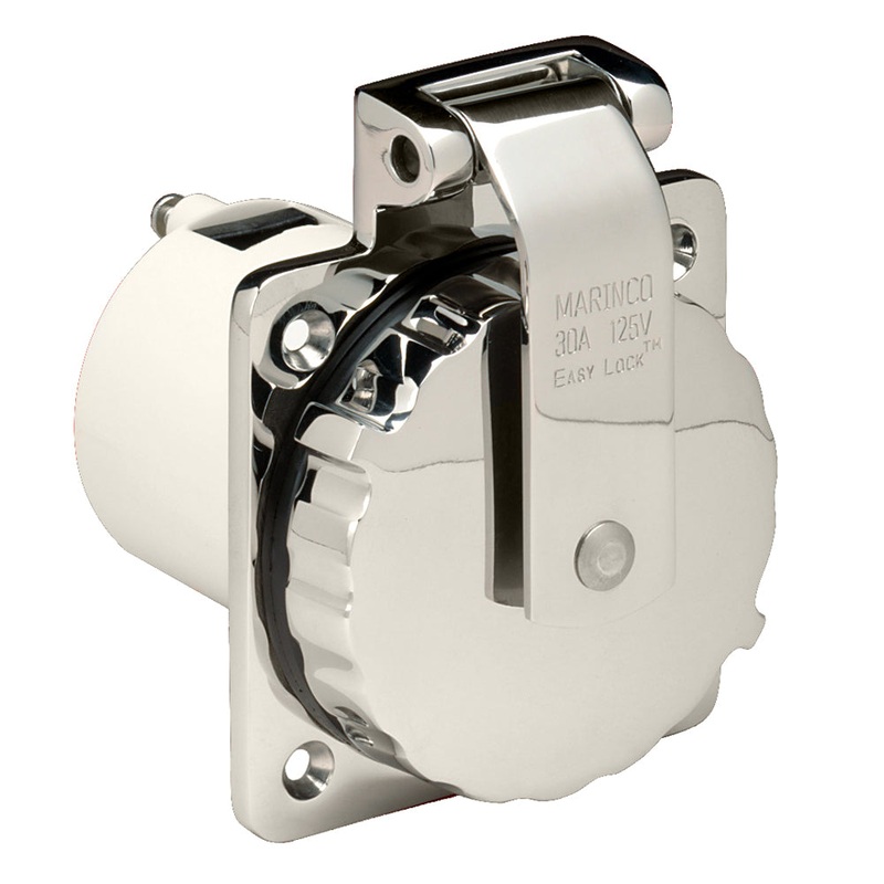 Marinco 303SSEL-B 30A Power Inlet – Stainless Steel – 125V [303SSEL-B]