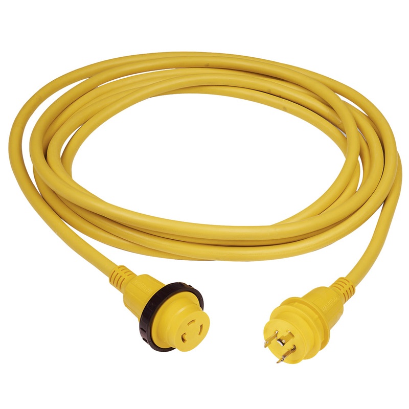 Marinco 30A 25′ Molded Cordset – 125V – Yellow [199117]