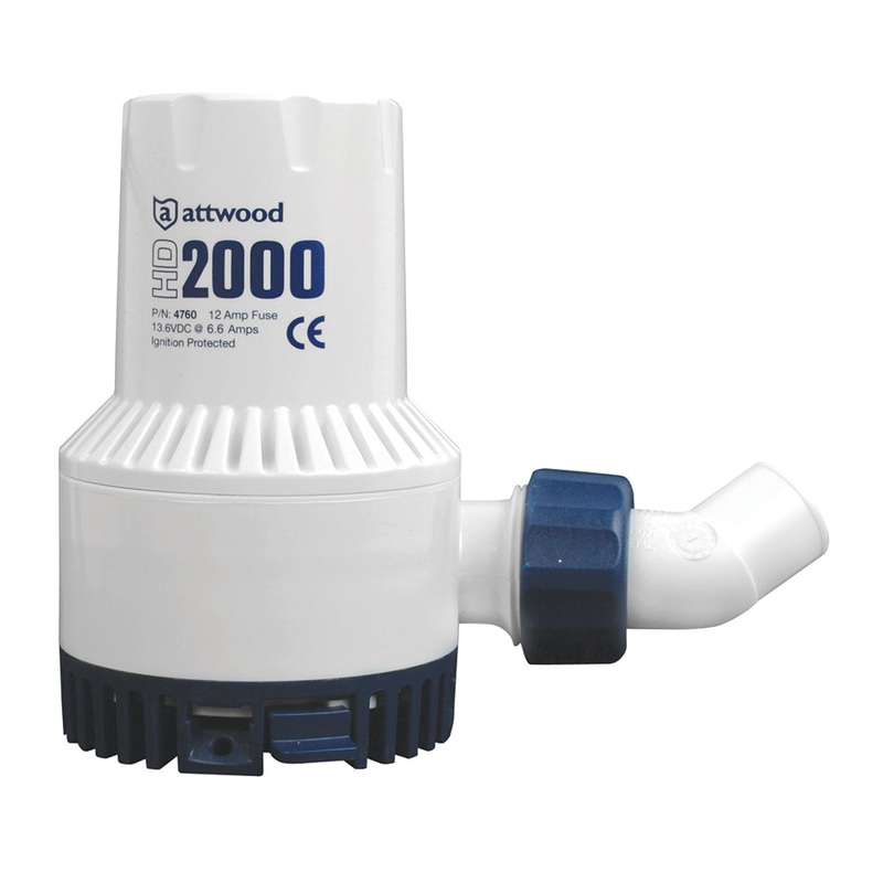 Attwood Heavy-Duty Bilge Pump 2000 Series – 12V – 2000 GPH [4760-4]