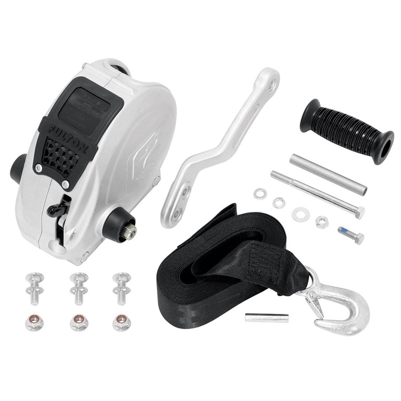 Fulton F2 Trailer Winch 1,600 lbs. – Single Speed w/Strap, Sharkskin Finish [FW16000101]