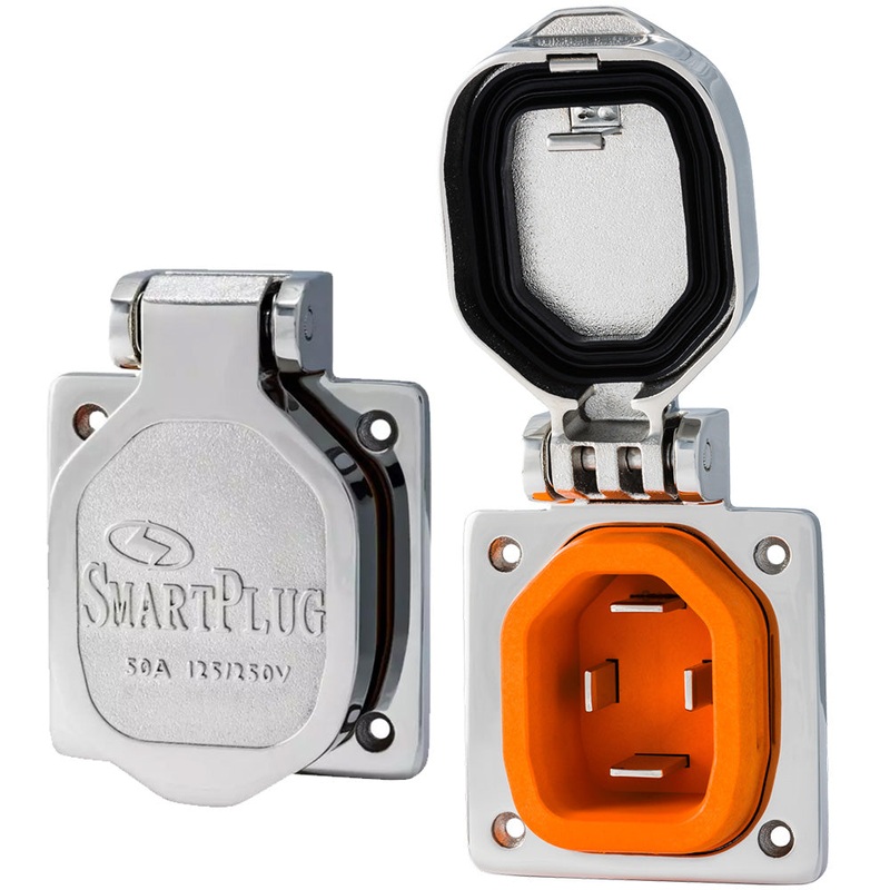 SmartPlug 50 AMP Male Inlet W/Cover – Stainless Steel [BM50S]