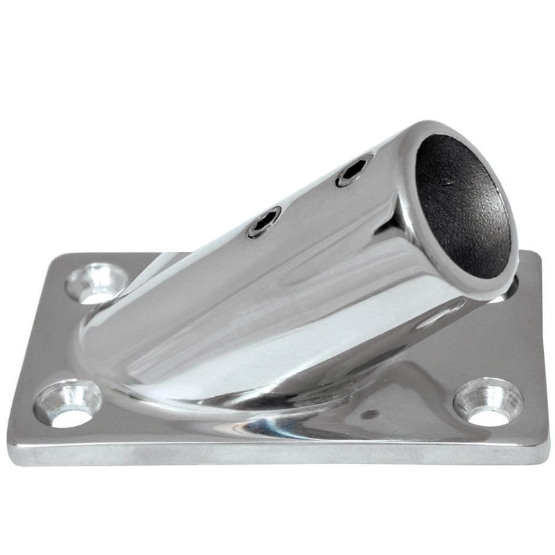 Whitecap ” O.D. 30 Degree Rectangle Base SS Rail Fitting [6078C]