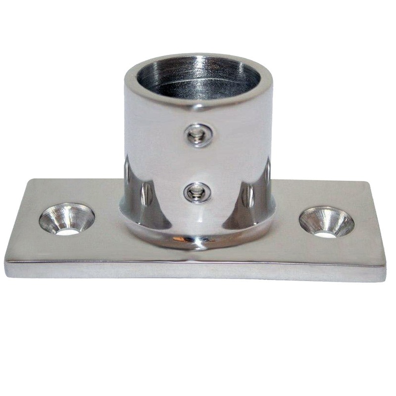 Whitecap ” O.D. 90 Degree 2-Hole Rectangle Base SS Rail Fitting [6194]